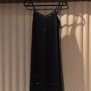 Express black lined dress with beading